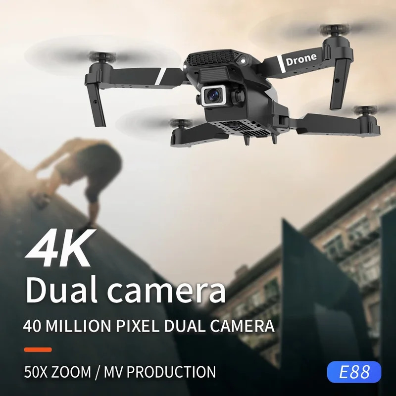 E88 프로 지능형 접이식 드론, 단일/듀얼 카메라 전 - Drone Camera Wide Angle 리뷰 및 가격