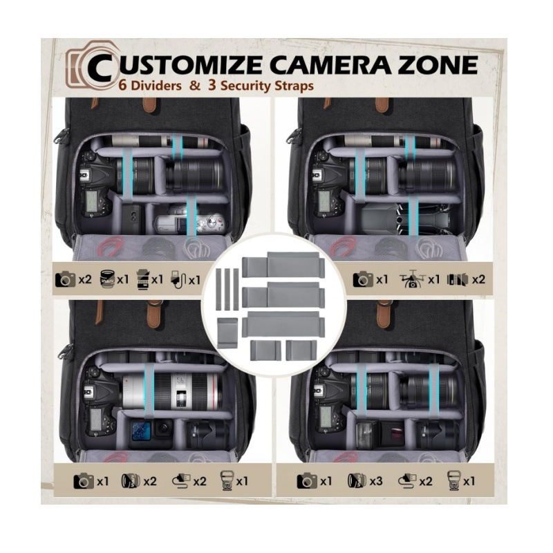 DSLR 듀얼 숄더 카메라 가방, 방수, 도난 방지,  - Drone Camera Waterproof 리뷰 및 가격